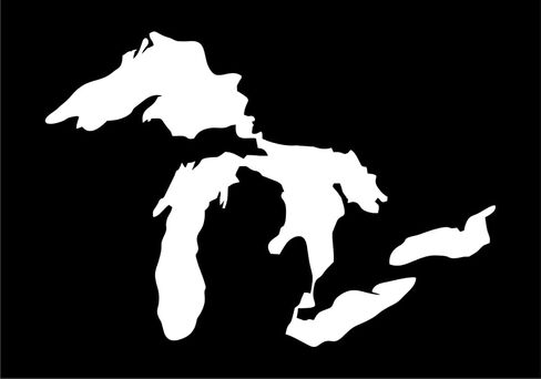 Great Lakes Die Cut Window Sticker Decal (State of Michigan) in Kuwait