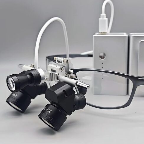 Ergo 48 ° Optical Loupes 5X Magnifier for Oral with 5W LED Spotlight Prevent Bending and Lowering The Head in Kuwait