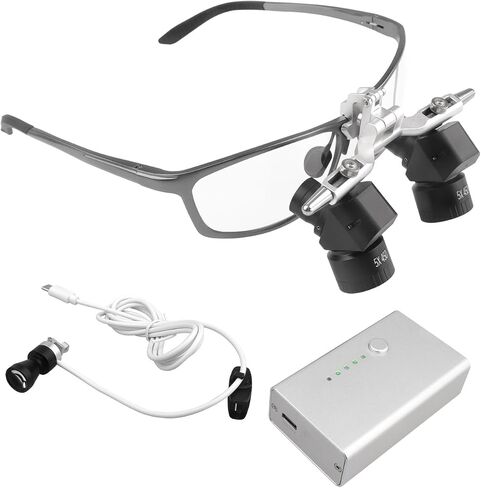 Ergo 48 ° Optical Loupes 5X Magnifier for Oral with 5W LED Spotlight Prevent Bending and Lowering The Head in Kuwait