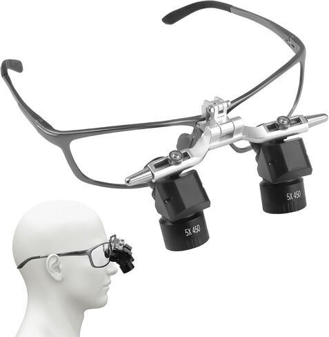 Ergo 48 ° Optical Loupes 5X Magnifier for Oral with 5W LED Spotlight Prevent Bending and Lowering The Head in Kuwait