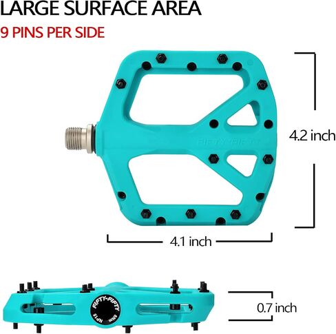FIFTY-FIFTY Mountain Bike Grips, Single Lock-on MTB Handlerbar Grips, Mountain Bike Pedals, Non-Slip MTB Nylon Composite, 9/16" Bicycle Pedals, Lightweight and Wide Flat Platform in Kuwait