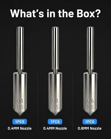 3PCS Kobra S1 Max Nozzles, 0.4MM 0.4MM 0.6MM Hardened Steel Integrated Hotend Nozzles, High Speed Printing & Quick-Release Hot End Nozzle for Anycubic Kobra S1 Max Combo in Kuwait