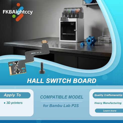 Extruder Filament Sensor Replacement for BambuLab P2S 3D Printer Hall Switch Board Assembly with FPC Cable Black with Tool in Kuwait