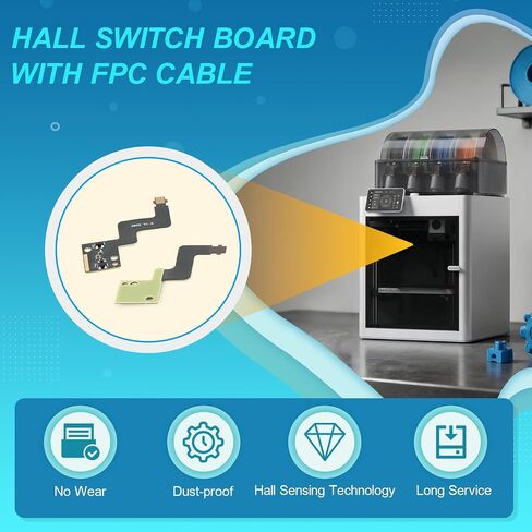 Extruder Filament Sensor Replacement for BambuLab P2S 3D Printer Hall Switch Board Assembly with FPC Cable Black with Tool in Kuwait