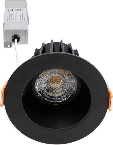 Maxxima 2" Recessed Anti-Glare LED Downlight, White, 600 Lumens, 5 CCT | Color Selectable 2700K/3000K/3500K/4000K/5000K, Ultra-Thin Canless IC Rated, Dimmable, Round Trim, 90 CRI in Kuwait
