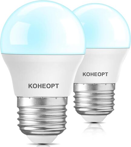 لمبة إضاءة ثلاجة A15 LED 5 وات، (عبوتان) مكافئة 40 وات، قاعدة قياسية E26، غير قابلة للتعتيم، لمبة إضاءة للثلاجة 120 فولت 600 لومن 5000 كلفن ضوء النهار الأبيض، لمبة الأجهزة للفريزر in Kuwait
