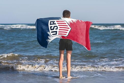 Jay Franco Beach Towel - 100% Cotton Super Soft Absorbent Bath Towel, 28" x 58" Inch Lightweight for Travel, Official Licensed Product, Multi - US Soccer in Kuwait