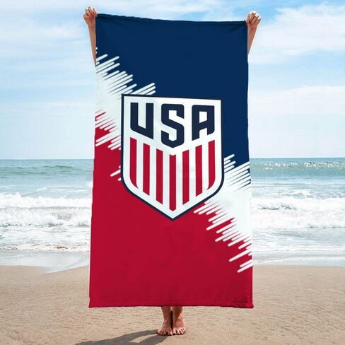 Jay Franco Beach Towel - 100% Cotton Super Soft Absorbent Bath Towel, 28" x 58" Inch Lightweight for Travel, Official Licensed Product, Multi - US Soccer in Kuwait