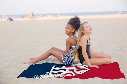 Jay Franco Beach Towel - 100% Cotton Super Soft Absorbent Bath Towel, 28" x 58" Inch Lightweight for Travel, Official Licensed Product, Multi - US Soccer in Kuwait