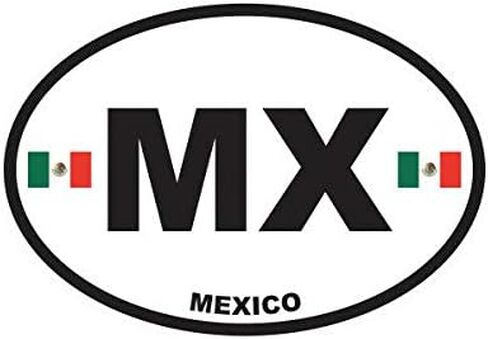 EW Designs Mexico Oval Sticker Decal Vinyl Mexican Country Code Euro MX v1 Bumper Sticker Vinyl Sticker Car Truck Decal 5" in Kuwait