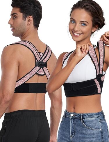 Posture Corrector for Women Men, BI-Strap Back Straightener - Bamboo Fiber Back Brace Posture Corrector - Instant Upper Back Pain Relief in Kuwait