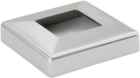 Stainless Steel 316 Grade Base Flange/Plate Cover for 1-1/2" x 1-1/2" Outside Dimension Post Fitting (Brush Finish (Square), 1-1/2" x 1-1/2" (Beveled)) in Kuwait