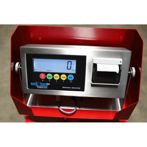 مقياس رافعة منصة نقالة من SellEton SL-5000-PJP مع طابعة مدمجة، مقياس مستودع بسعة 5000 رطل × 1 رطل، رافعة منصة نقالة يدوية شديدة التحمل مع مؤشر من الفولاذ المقاوم للصدأ للشحن والخدمات اللوجستية ومناولة المواد in Kuwait