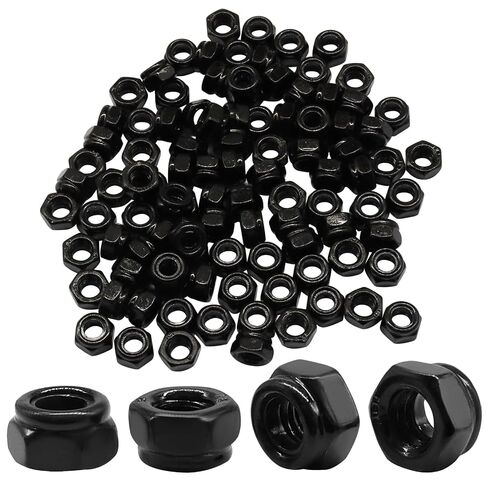 100Pcs M2 Hex Lock Nuts, M2x0.4mm Carbon Steel Tiny Locknuts Nylon Insert Inserted, Self-Locking Nuts for Car Garage Ship Mechanical Equipment/DIY Enthusiasts in Kuwait