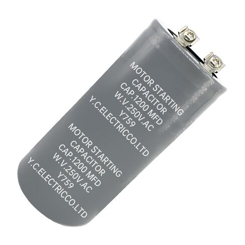 مكثف بدء تشغيل المحرك CD60 1200 فائق التوهج 1200 MFD 250VAC، مكثف بدء مستدير 50/60 هرتز مع أطراف لولبية، عزم دوران عالي لضاغط الهواء شديد التحمل، الرافعة والآلات الصناعية (عبوة واحدة) in Kuwait