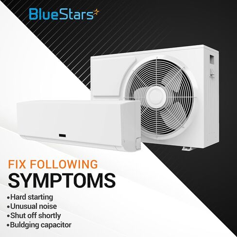 [الإصدار الأصلي] BlueStars 216-259 uF MFD 220-250 VAC 50/60 هرتز SC0080 CD60 جزء استبدال مكثف تشغيل المحرك الدائري - مناسب لتشغيل محرك التيار المتردد أو تشغيل المروحة ومكيف الهواء بمضخة حرارية باردة in Kuwait