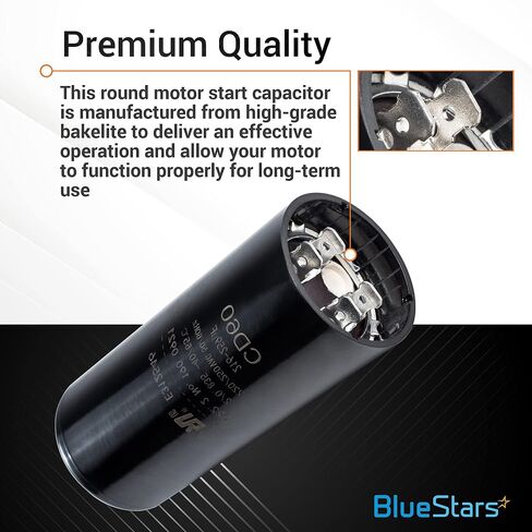 [الإصدار الأصلي] BlueStars 216-259 uF MFD 220-250 VAC 50/60 هرتز SC0080 CD60 جزء استبدال مكثف تشغيل المحرك الدائري - مناسب لتشغيل محرك التيار المتردد أو تشغيل المروحة ومكيف الهواء بمضخة حرارية باردة in Kuwait