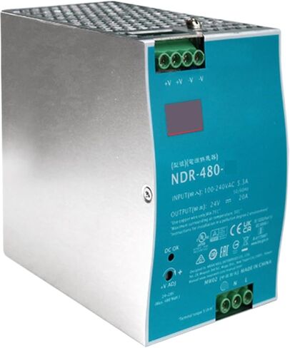 مصدر الطاقة NDR-480-24V/48V نوع السكك الحديدية 20A/10A؛ NDR-480-48 48 فولت 10 أمبير 480 وات | NDR48048 in Kuwait