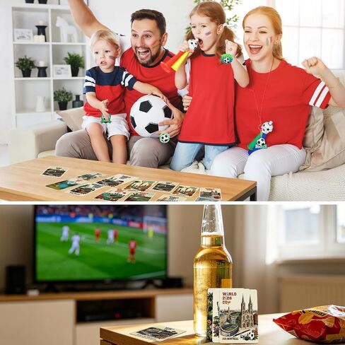 36 Pieces World Football Event 2026 Soccer Keyrings & Cards Set, Souvenir Key Rings Gift Set Football Sports Events Party Decorations, Soccer Ball Keychain Pendants Anniversary Birthday for Boys in Kuwait