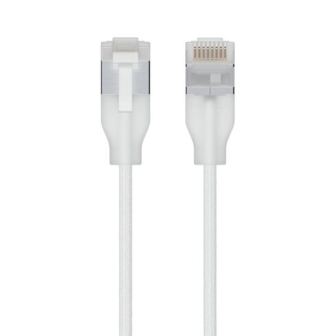 كابل توصيل Ubiquiti Networks 3.2 بوصة UniFi Ether Lighting مضفر Cat6A Premium، أبيض in Kuwait