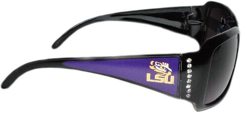 نظارات LSU Tigers باللون الأسود مع الشعار وأحجار الراين الشفافة للسيدات in Kuwait