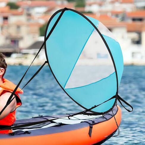 Kayak Sails, 42.5 Inch Paddle Board Simple Sail Kayak Paddle Board Accessories Foldable Downwind Kayak Sail Kit with Carrying Bag & Transparent Window for Paddle Boards Kayaks Canoes in Kuwait