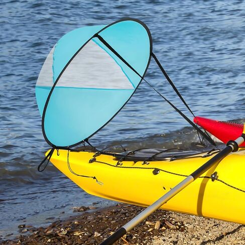 Kayak Sails, 42.5 Inch Paddle Board Simple Sail Kayak Paddle Board Accessories Foldable Downwind Kayak Sail Kit with Carrying Bag & Transparent Window for Paddle Boards Kayaks Canoes in Kuwait