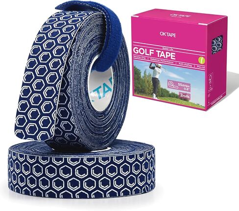 شريط جولف OK TAPE للأصابع، 110 شريط، شريط أصابع رياضي مرن للجولف، التنس، شريط منع البثور، مرن، مقاوم للعرق، ألياف صناعية، مقطوع مسبقًا (بكرتان، أبيض) in Kuwait