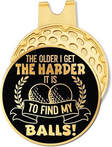 Hafhue The Older I Get The Harder Black Gold علامة كرة الجولف مع مشبك قبعة، ملحقات جولف مضحكة وهدايا جولف للرجال والنساء الجد، هدية عيد ميلاد عيد الميلاد للتقاعد لمحبي الجولف in Kuwait