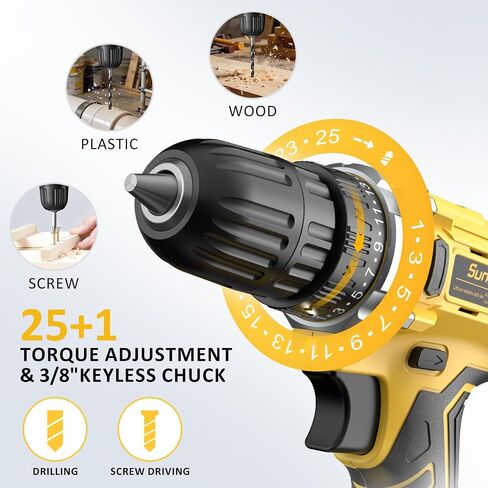Sundpey Tool Kit with 21V Drill - 170-PCs Portable General Basic Home Repair Tool Set with Power Drill & 2.0Ah Battery & Charger & Tool Box for Homeowner Drilling DIY Projects House Repairs & Handyman in Saudi Arabia