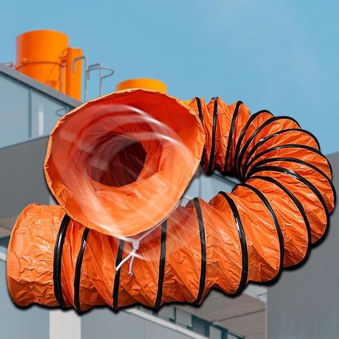 16FT Industrial PVC Flexible Duct Hose, 22" Diameter for 8" Exhaust Fans, Perfect for Factory, Home & Attic Ventilation, Durable & High-Performance Air Ducting Solution in Kuwait