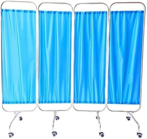 6ft Tall Folding Privacy Screen on Wheels - Portable Medical Room Divider, 4-Panel Temporary Privacy Fence for Clinics, Patient Care, Exam Rooms in Kuwait