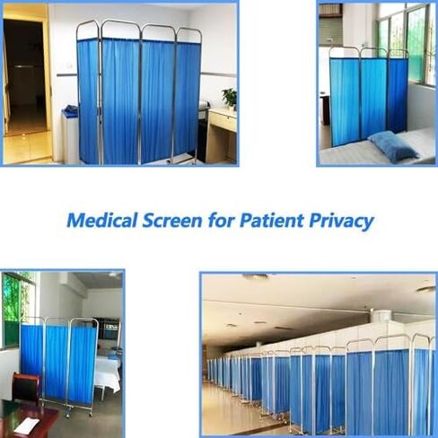 6ft Tall Folding Privacy Screen on Wheels - Portable Medical Room Divider, 4-Panel Temporary Privacy Fence for Clinics, Patient Care, Exam Rooms in Kuwait