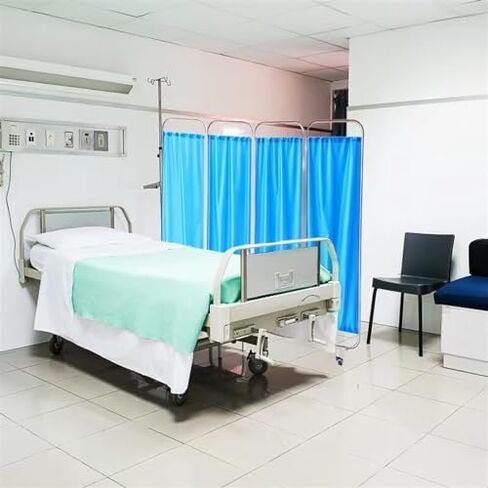 6ft Tall Folding Privacy Screen on Wheels - Portable Medical Room Divider, 4-Panel Temporary Privacy Fence for Clinics, Patient Care, Exam Rooms in Kuwait