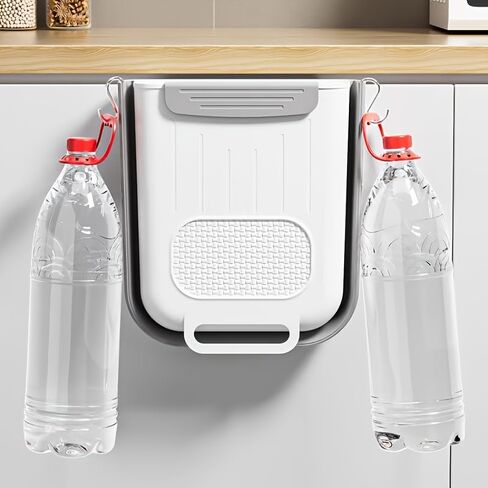 1 Piece Kitchen Wall Mounted Collapsible Trash Can Home Cabinet Door Organizer Desk Bathroom Dorm Multi-Scenes Heavy Duty Hold Hold Shape Large Hole Easy Toss in Kuwait