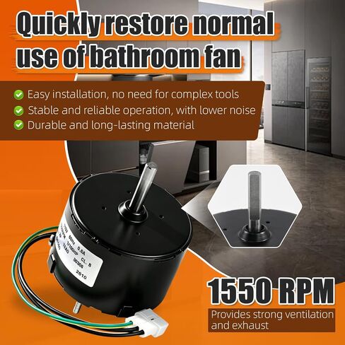 استبدال محرك مروحة المكثف لـ Fasco D1160 7163-5235 7163-2593 7163-9676، إطار 3.3 بوصة 1/100 HP 1550 RPM 115V 0.6A، مناسب لمحرك مروحة تهوية الحمام Broan Nutone 655 661 663 763 665N in Kuwait
