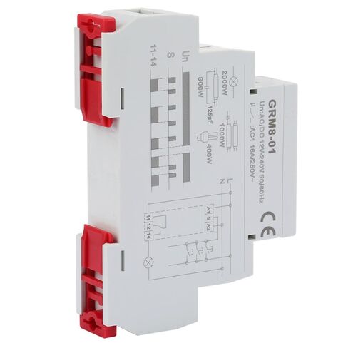 GRM8-01 مرحل الإغلاق 12-240 فولت تيار متردد/تيار مستمر - مرحل نبضات الذاكرة مع مؤشرات LED، حامل السكك الحديدية DIN لأنظمة التحكم الصناعية in Kuwait