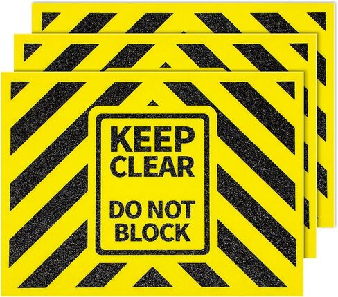 Marspark 3 Pack Keep Clear Do Not Block Sign 12x9'' 0.93mm Thick Heavy Duty Floor Stickers Waterproof for Forklift Warehouse, Industrial Vinyl Matte Finish in Kuwait