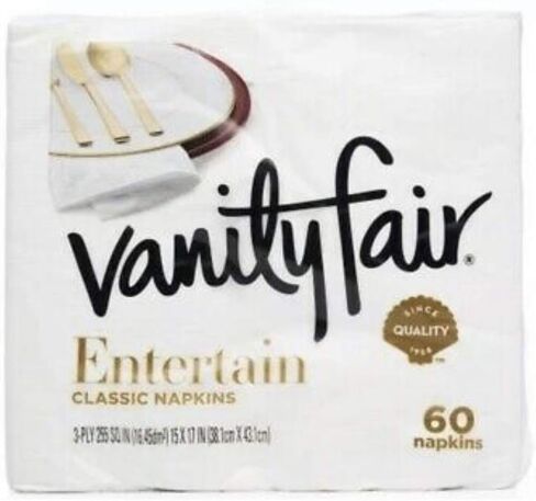 Vaniti Fair Napkins Entertain Classic 3-ply, 60 Count, Pack of 2, White in Kuwait