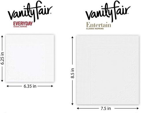 Vaniti Fair Napkins Entertain Classic 3-ply, 60 Count, Pack of 2, White in Kuwait