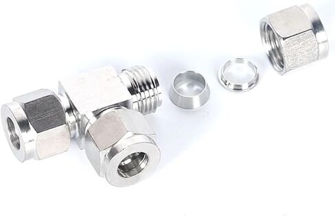 Fit Tube O/D 8mm Tee Equal 3 Ways 304 Stainless Steel Ferrule Pneumatic Air Compression Coupler Connector Fitting in Saudi Arabia