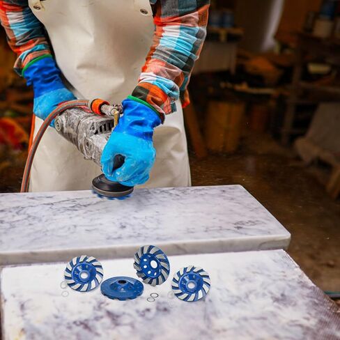 Cedilis 5 Pack Diamond Concrete Grinding Wheel, 4 1/2 inch Heavy Duty Diamond Cup Wheel for Angle Grinder, 12 Segments, Blue in Kuwait