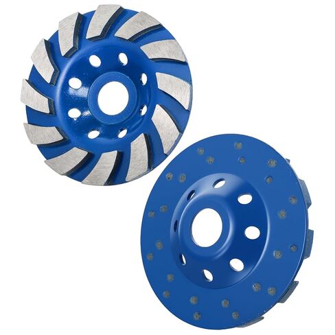 Cedilis 5 Pack Diamond Concrete Grinding Wheel, 4 1/2 inch Heavy Duty Diamond Cup Wheel for Angle Grinder, 12 Segments, Blue in Kuwait