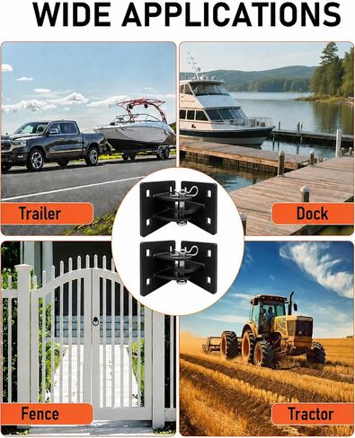 2 Pack Floating Dock Hinge Kit, 4x4 Heavy-Duty Male & Female T-Bracket Set | Stationary Dock Connector Hardware—Rust-Resistant Corner Brackets and Removable Pins Securely Join Floating Ramp to Piers in Kuwait