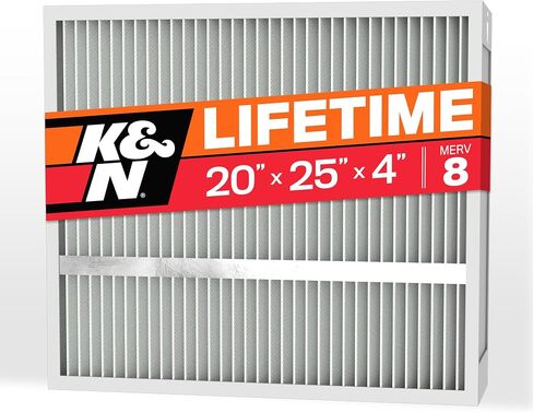 فلتر هواء فرن HVAC 20X25X4 من K&N، يدوم مدى الحياة، قابل للغسل، Merv 11، آخر فلتر HVAC سوف تشتريه على الإطلاق، يتنفس بأمان في المنزل أو في المكتب، HVC-42025 in Kuwait