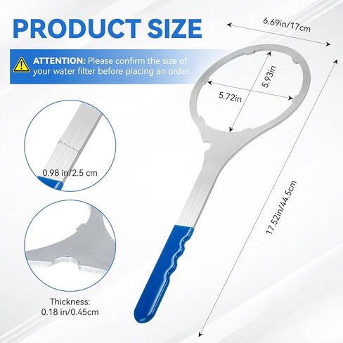 SPBW-5 Water Filter Wrench, 5.93" Heavy Duty Metal Housing Tool for SW-3 | whole house filter housing wrench,big blue filter wrench,water filter removal tool,canister filter wrench in Kuwait