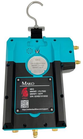 طقم اختبار التدفق الخلفي الرقمي من Arbiter Backflow Mako MK3 بـ 3 صمامات مع خراطيم وحقيبة ناعمة in Kuwait