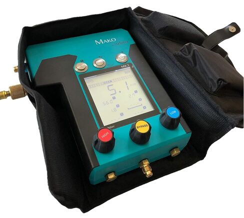 طقم اختبار التدفق الخلفي الرقمي من Arbiter Backflow Mako MK3 بـ 3 صمامات مع خراطيم وحقيبة ناعمة in Kuwait