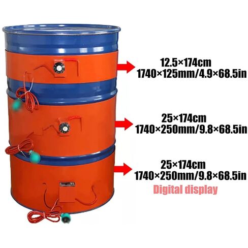 Heavy Duty 55 Gallon Metal Drum Heater - 110V/220V Adjustable Silicone Pad Band Heater for 200L Barrels & Pails, Efficient Temperature Control, Fast Heating Solution in Kuwait