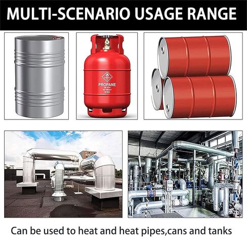 Heavy Duty 55 Gallon Metal Drum Heater - 110V/220V Adjustable Silicone Pad Band Heater for 200L Barrels & Pails, Efficient Temperature Control, Fast Heating Solution in Kuwait